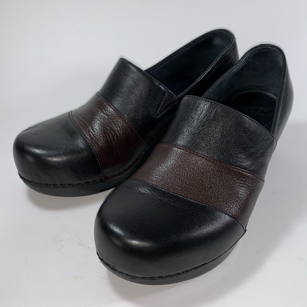 Dansko Tenley Black/Brown Leather Clogs EU/38